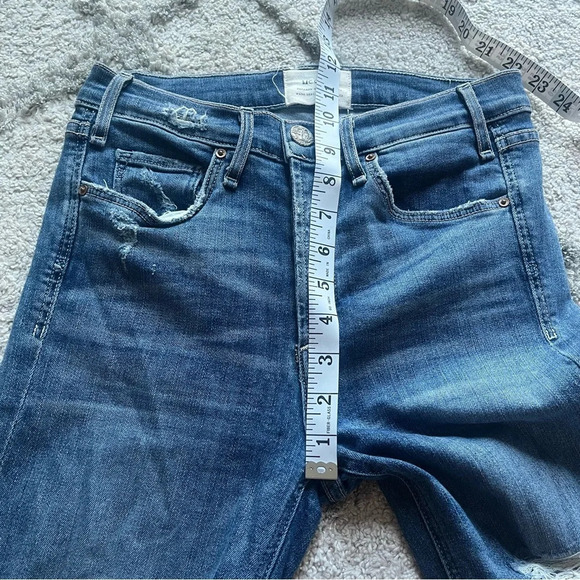 McGuire jeans High Rise Distressed Raw Hem Slim boot Stretch Button Fly Size 26 - Picture 9 of 14